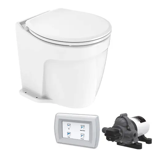 COMMODORE CM6RMT Deluxe Electric Marine Toilet Boating Head Raw Water, 12V, with COMMODORE Rinse Pump & Smart Panel COMMODORE CM6RMT Deluxe Electric Marine Toilet Boating Head Raw Water, 12V, with COMMODORE Rinse Pump & Smart Panel
