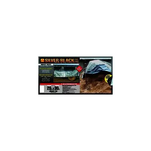 Weathermaster Heavy Duty Poly Tarp, 20 x 30 ft, Silver/Black Weathermaster Heavy Duty Poly Tarp, 20 x 30 ft, Silver/Black