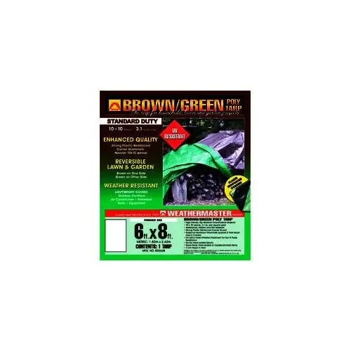 6 X 8 FT BROWN / GREEN POLY TARP 6 X 8 FT BROWN / GREEN POLY TARP