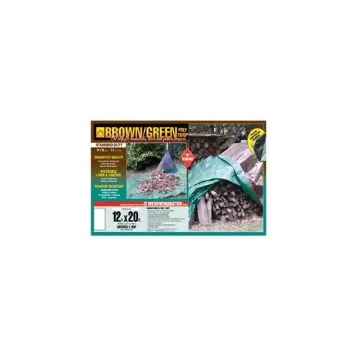 12 X 20 FT BROWN / GREEN POLY TARP 12 X 20 FT BROWN / GREEN POLY TARP