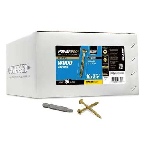 Power Pro Deck Screw, #10 x 2-1/2", Bronze, Box of 1500 Power Pro Deck Screw, #10 x 2-1/2", Bronze, Box of 1500