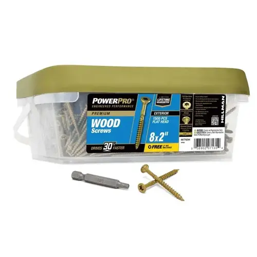 Power Pro Deck Screw, #8 x 2", Bronze, Box of 1500 Power Pro Deck Screw, #8 x 2", Bronze, Box of 1500