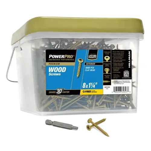 Exterior Flat Head Star Drive Wood Screw, #8 x 1-1/4" Exterior Flat Head Star Drive Wood Screw, #8 x 1-1/4"