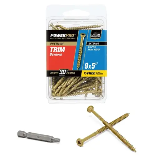 Power Pro Exterior Trim Screw, #9 x 5", Star Drive Power Pro Exterior Trim Screw, #9 x 5", Star Drive