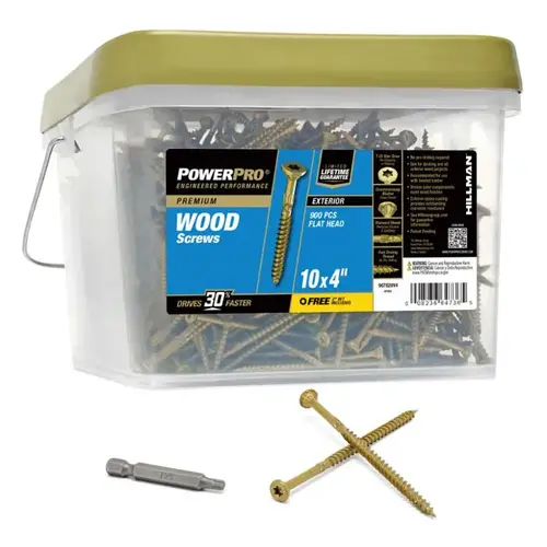 Power Pro Exterior Deck Screw, #10 x 4", Star Drive Power Pro Exterior Deck Screw, #10 x 4", Star Drive