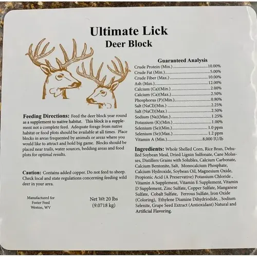DEER ATTRACTANT BLOCK 20 POUND DEER ATTRACTANT BLOCK 20 POUND