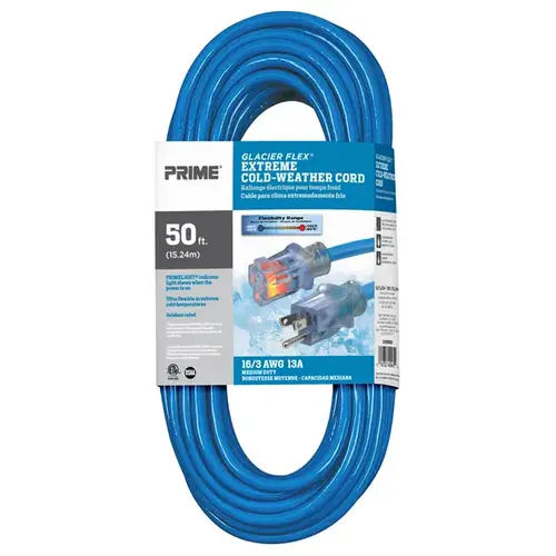 50 ft 16/3 Glacier Flex Extension Cord, Blue 50 ft 16/3 Glacier Flex Extension Cord, Blue