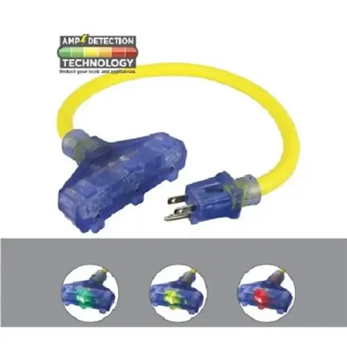 Extension Cord, 2 ft, 12/3 STW, 3-Outlet Adapter Extension Cord, 2 ft, 12/3 STW, 3-Outlet Adapter