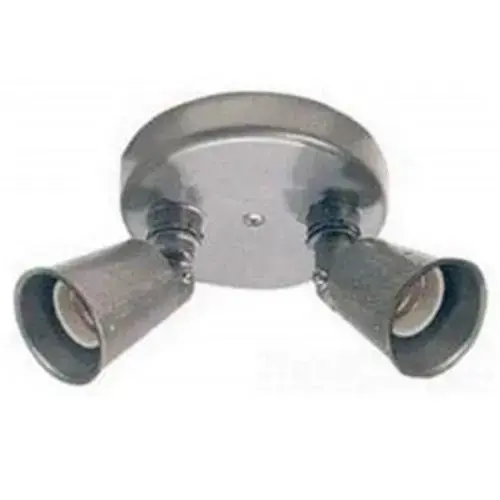 Two Lamp Swivel Flood Light, Die-Cast Metal, White Two Lamp Swivel Flood Light, Die-Cast Metal, White