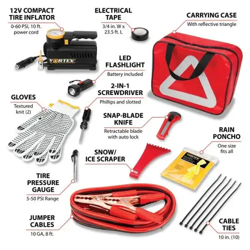 Essential Roadside Assistance Kit, 22-Piece Essential Roadside Assistance Kit, 22-Piece