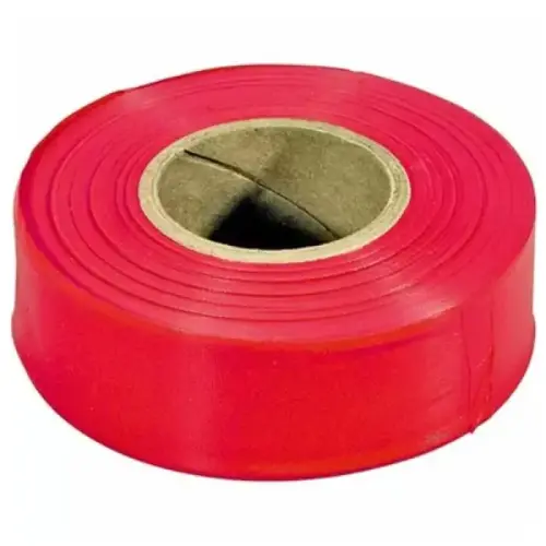 Vinyl Flagging Tape, 1-3/16 inch x 150 ft, Red Vinyl Flagging Tape, 1-3/16 inch x 150 ft, Red