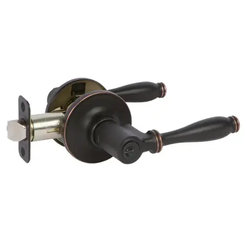 Entrance Lever and Single Cylinder Deadbolt Combo, ANSI Grade 3, Oil Rubbed Bronze Edged Entrance Lever and Single Cylinder Deadbolt Combo, ANSI Grade 3, Oil Rubbed Bronze Edged
