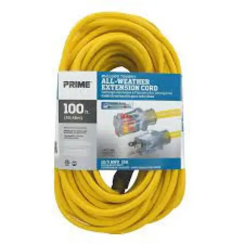 100 Ft. 12/3 SJTOW Bulldog Tough Outdoor Extension Cord, Lighted 100 Ft. 12/3 SJTOW Bulldog Tough Outdoor Extension Cord, Lighted
