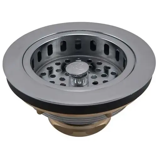 Cast Brass Sink Basket Strainer, Chrome Plated, Adjustable Cast Brass Sink Basket Strainer, Chrome Plated, Adjustable