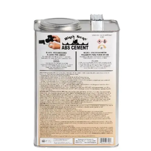 ABS SOLVENT CEMENT BLACK MED BODIED GALLON ABS SOLVENT CEMENT BLACK MED BODIED GALLON