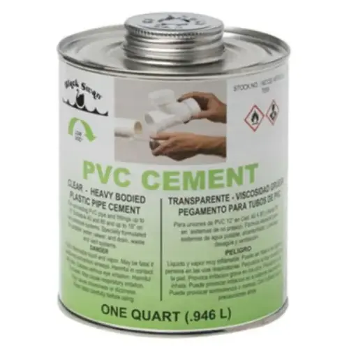 PVC Cement Heavy Bodied 1 Quart - Clear PVC Cement Heavy Bodied 1 Quart - Clear