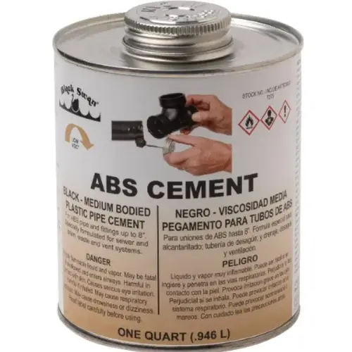 ABS SOLVENT CEMENT BLACK MED BODIED 32 OZ ABS SOLVENT CEMENT BLACK MED BODIED 32 OZ