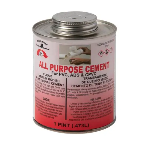 ALL PURPOSE SOLVNT 16 OZ CEMENT CLR MD ALL PURPOSE SOLVNT 16 OZ CEMENT CLR MD