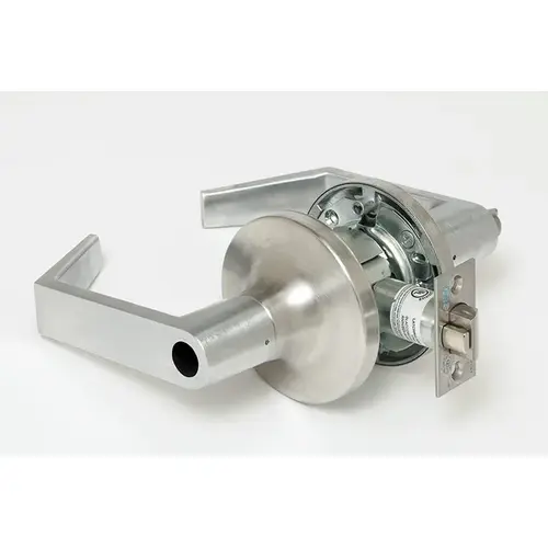 Storeroom Augusta Lever Grade 1 Cylindrical Lock Less Cylinder, 694 Latch, and 497-114 Strike US26D (626) Satin Chrome Finish Storeroom Augusta Lever Grade 1 Cylindrical Lock Less Cylinder, 694 Latch, and 497-114 Strike US26D (626) Satin Chrome Finish