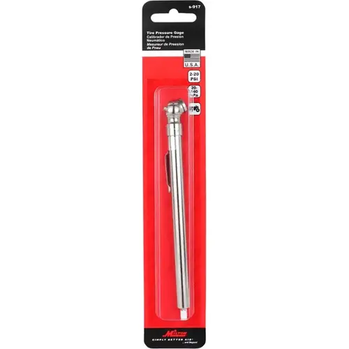 S917 TIRE PRESSURE PENCIL GAUGE 2-20 PSI S917 TIRE PRESSURE PENCIL GAUGE 2-20 PSI