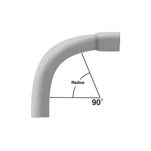 PVC Conduit Elbow, 90-Degree, Schedule 40, 2-1/2" Trade Size, 24" Radius PVC Conduit Elbow, 90-Degree, Schedule 40, 2-1/2" Trade Size, 24" Radius