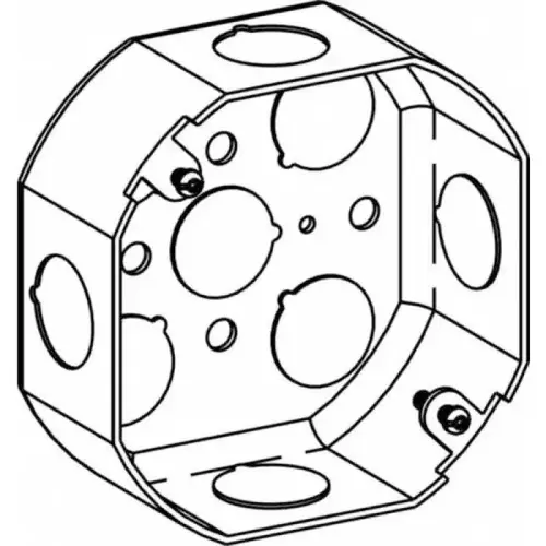 4" Octagonal Drawn Electrical Box, 1-1/2" Deep, 1/2" Knockouts 4" Octagonal Drawn Electrical Box, 1-1/2" Deep, 1/2" Knockouts