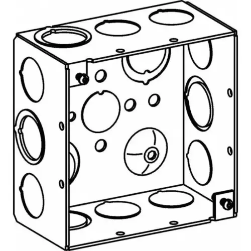 4S Electrical Box, 4" x 4" x 2-1/8" Deep, Multi-Knockout 4S Electrical Box, 4" x 4" x 2-1/8" Deep, Multi-Knockout