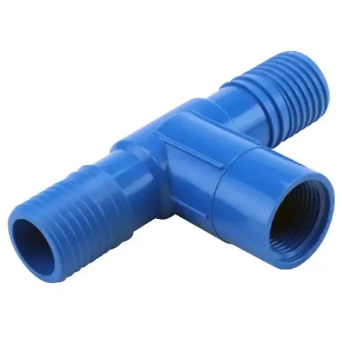 Poly Insert Reducing Tee Fitting, 1" x 1/2" x 3/4" Poly Insert Reducing Tee Fitting, 1" x 1/2" x 3/4"