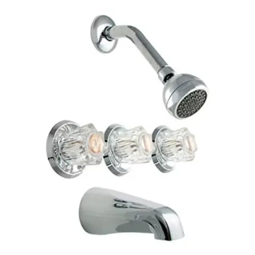 TUB/SHWR FAUC 3-ACRYLIC HDLE CHROME TUB/SHWR FAUC 3-ACRYLIC HDLE CHROME