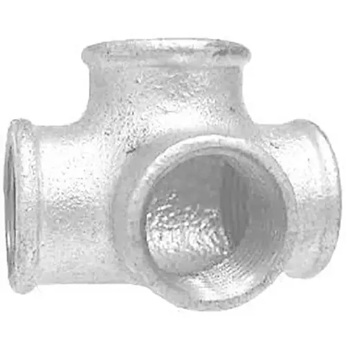Galvanized Malleable Iron Side Outlet Tee, 1/2" IPS Galvanized Malleable Iron Side Outlet Tee, 1/2" IPS