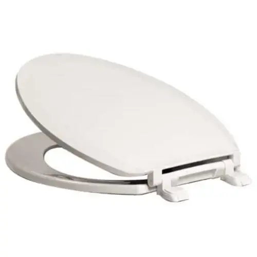 Elongated Plastic Toilet Seat, White, Closed Front Elongated Plastic Toilet Seat, White, Closed Front