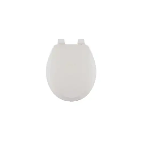 Round Co-Injected Wood Toilet Seat, White Round Co-Injected Wood Toilet Seat, White