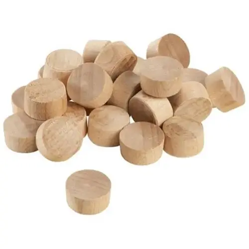 1/2IN FLAT HEAD PLUG- BIRCH 15PC/BG 1/2IN FLAT HEAD PLUG- BIRCH 15PC/BG