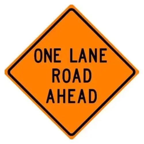 Roll-Up Traffic Sign, ONE LANE CLOSED, 36" x 36", Diamond Grade Roll-Up Traffic Sign, ONE LANE CLOSED, 36" x 36", Diamond Grade