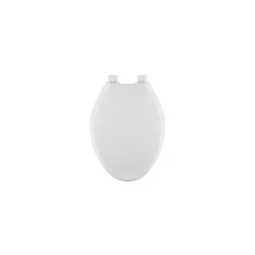 Plastic Slow-Close Elongated Toilet Seat, White Plastic Slow-Close Elongated Toilet Seat, White