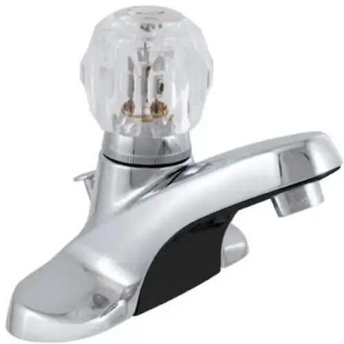 Single-Handle Lavatory Faucet, Acrylic, 8" Centerset, Chrome Single-Handle Lavatory Faucet, Acrylic, 8" Centerset, Chrome