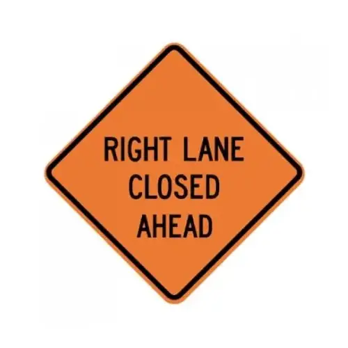 Reflective Roll-Up Traffic Sign, 36" x 36", Right Lane Closed Reflective Roll-Up Traffic Sign, 36" x 36", Right Lane Closed