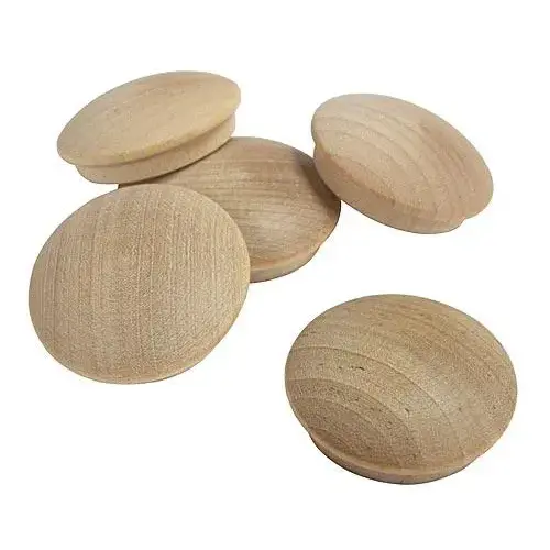 1IN SCREWHOLE BUTTON- BIRCH 5PC/BG 1IN SCREWHOLE BUTTON- BIRCH 5PC/BG