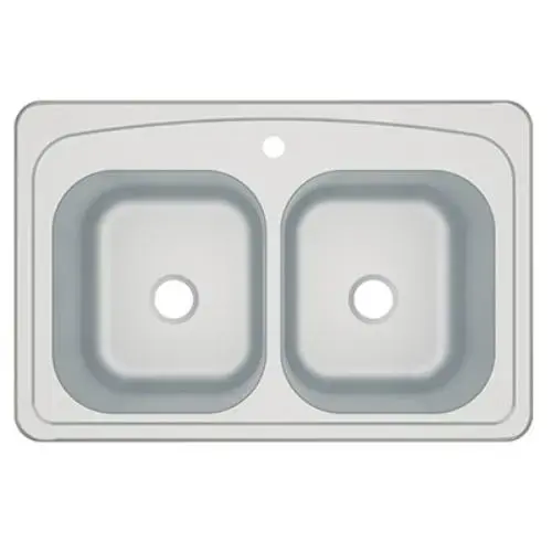 PRESTIGE 33X22X 8.5IN 1 HOLE DBL BWL SNK PRESTIGE 33X22X 8.5IN 1 HOLE DBL BWL SNK