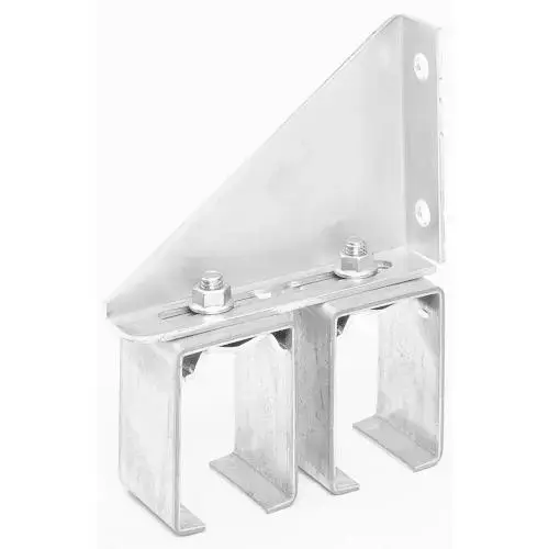 Box Rail Double Splice Bracket, Adjustable, Galvanized, 450 lb Capacity Box Rail Double Splice Bracket, Adjustable, Galvanized, 450 lb Capacity