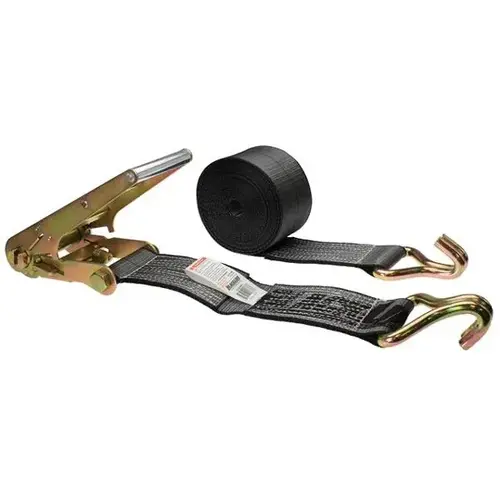 S-Line Ratchet Tie-Down Strap, 2" x 60', Long Handle, Double J-Hook, 3,333 lb WLL S-Line Ratchet Tie-Down Strap, 2" x 60', Long Handle, Double J-Hook, 3,333 lb WLL