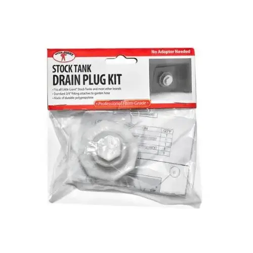 Stock Tank Drain Plug Kit, 3/4 inch Hose Connection, ABS Plastic Stock Tank Drain Plug Kit, 3/4 inch Hose Connection, ABS Plastic