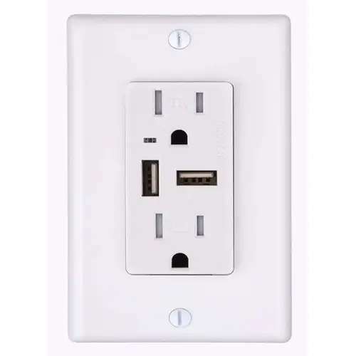 2 SOCKET WALL OUTLET 2 USB 3.1 AMP 2 SOCKET WALL OUTLET 2 USB 3.1 AMP