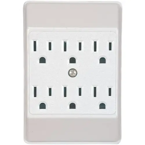 6-OUTLET GROUNDING ADAPTER 15-AMP WHITE 6-OUTLET GROUNDING ADAPTER 15-AMP WHITE