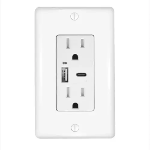 2 SOCKET WALL OUTLET 1A 1C USB 3.6AMP 2 SOCKET WALL OUTLET 1A 1C USB 3.6AMP