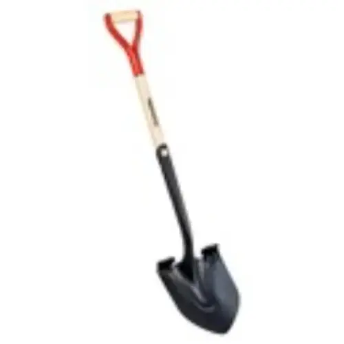 Round Point Shovel, 14-Gauge Boron Steel Blade, Ash Hardwood D-Grip Round Point Shovel, 14-Gauge Boron Steel Blade, Ash Hardwood D-Grip