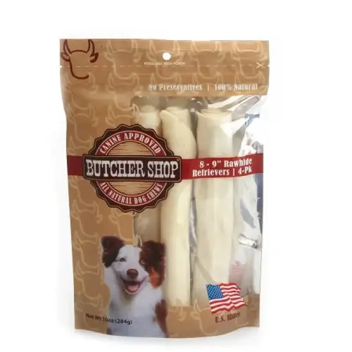 4PK 8IN NATURAL RAWHIDE 4PK 8IN NATURAL RAWHIDE