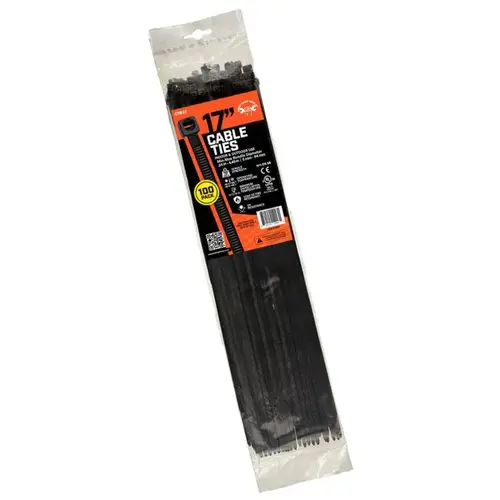 17IN BLACK CABLE TIE 119LB - 100 PACK 17IN BLACK CABLE TIE 119LB - 100 PACK