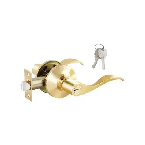 ENTRY WAVE LEVER LOCK BRASS FINISH KW1 ENTRY WAVE LEVER LOCK BRASS FINISH KW1