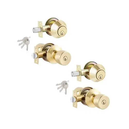 EDT01C-2 2PK COMBO LOCKSET BRASS FINISH EDT01C-2 2PK COMBO LOCKSET BRASS FINISH